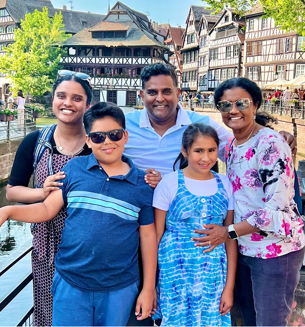 Lead Pastor J.P. Samuel with his family at Spectrum Church San Jose.